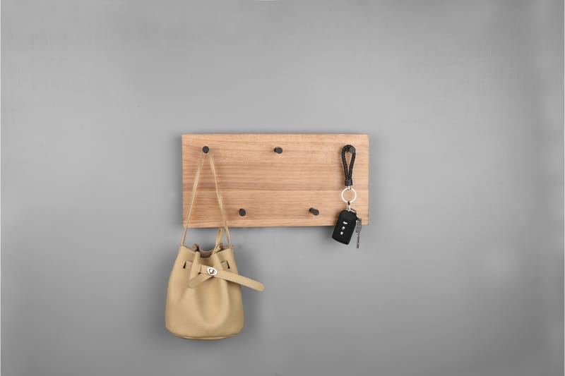 SAMANTHA Klädhängare LED-belyst 40x20 cm Trä/Svart - Trä/Svart - Förvaring - Sko- & klädförvaring - Klädhängare - Klädkrok