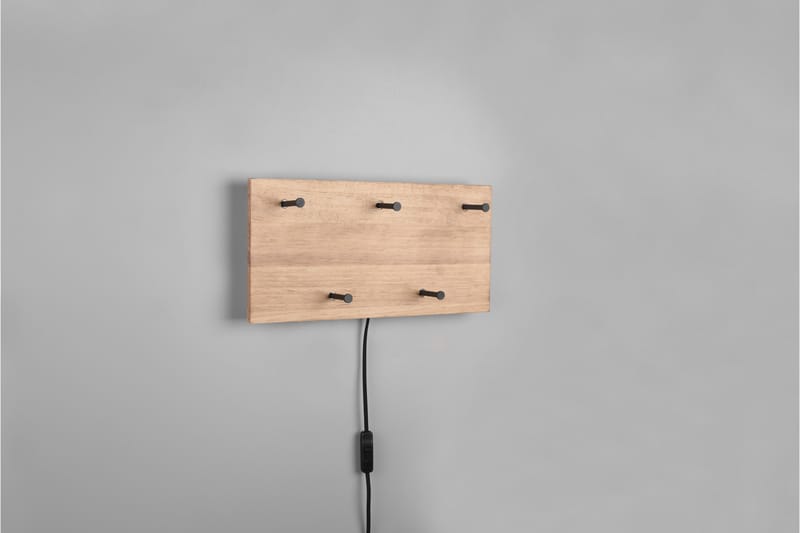 SAMANTHA Klädhängare LED-belyst 40x20 cm Trä/Svart - Trä/Svart - Förvaring - Sko- & klädförvaring - Klädhängare - Klädkrok