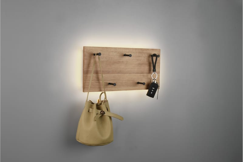 SAMANTHA Klädhängare LED-belyst 40x20 cm Trä/Svart - Trä/Svart - Förvaring - Sko- & klädförvaring - Klädhängare - Klädkrok