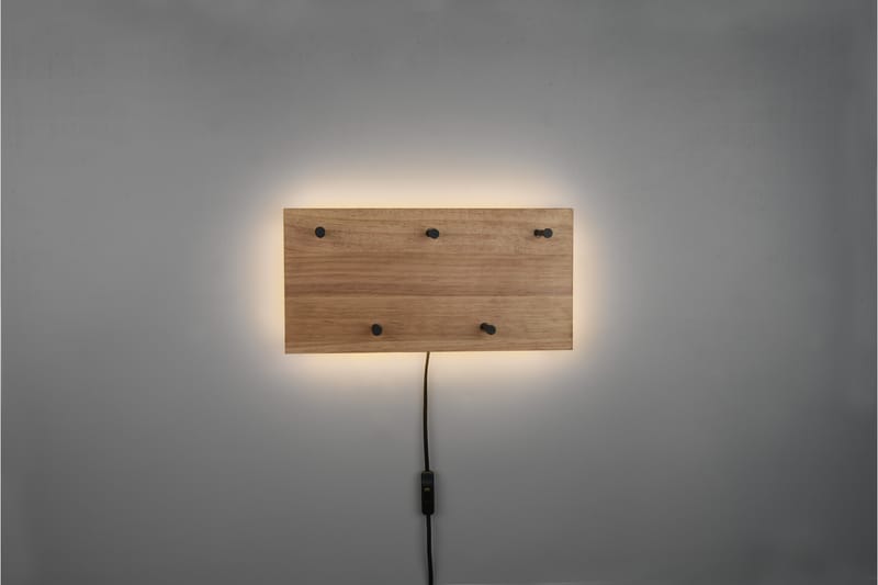 SAMANTHA Klädhängare LED-belyst 40x20 cm Trä/Svart - Trä/Svart - Förvaring - Sko- & klädförvaring - Klädhängare - Klädkrok