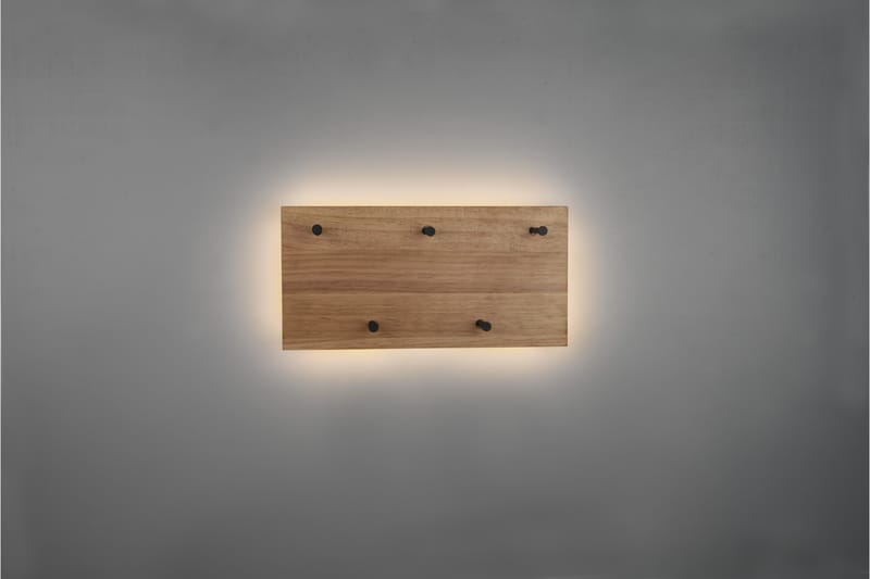 SAMANTHA Klädhängare LED-belyst 40x20 cm Trä/Svart - Trä/Svart - Förvaring - Sko- & klädförvaring - Klädhängare - Klädkrok