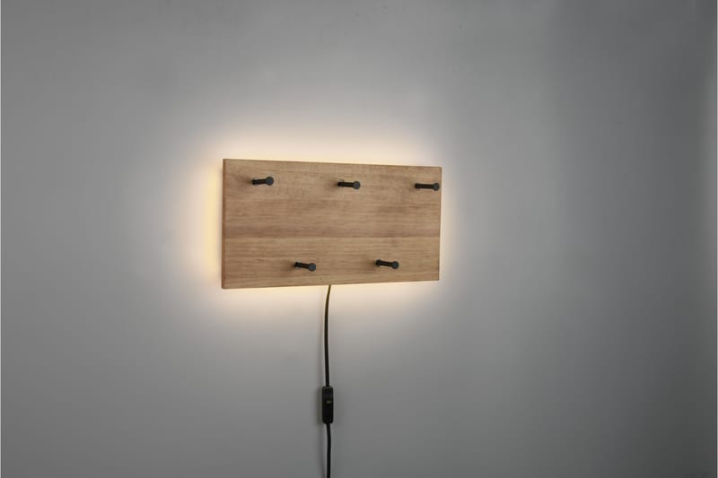 SAMANTHA Klädhängare LED-belyst 40x20 cm Trä/Svart - Trä/Svart - Förvaring - Sko- & klädförvaring - Klädhängare - Klädkrok