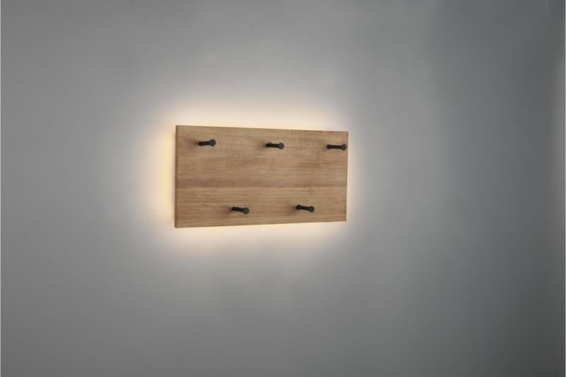 SAMANTHA Klädhängare LED-belyst 40x20 cm Trä/Svart - Trä/Svart - Förvaring - Sko- & klädförvaring - Klädhängare - Klädkrok