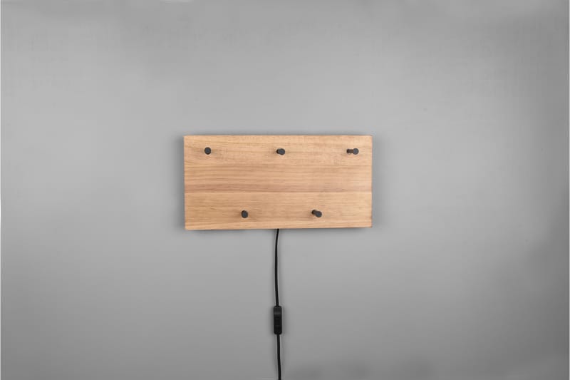 SAMANTHA Klädhängare LED-belyst 40x20 cm Trä/Svart - Trä/Svart - Förvaring - Sko- & klädförvaring - Klädhängare - Klädkrok