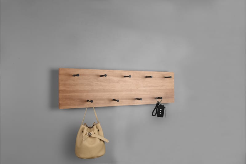 SAMANTHA Klädhängare LED-belyst 75x30 cm Trä/Svart - Trä/Svart - Förvaring - Sko- & klädförvaring - Klädhängare - Klädkrok