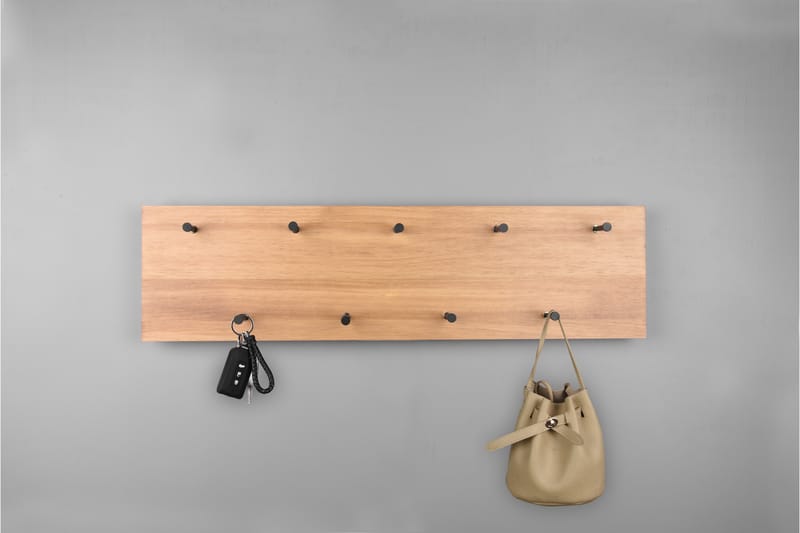 SAMANTHA Klädhängare LED-belyst 75x30 cm Trä/Svart - Trä/Svart - Förvaring - Sko- & klädförvaring - Klädhängare - Klädkrok