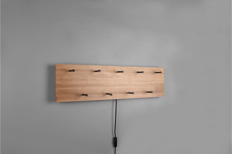 SAMANTHA Klädhängare LED-belyst 75x30 cm Trä/Svart - Trä/Svart - Förvaring - Sko- & klädförvaring - Klädhängare - Klädkrok