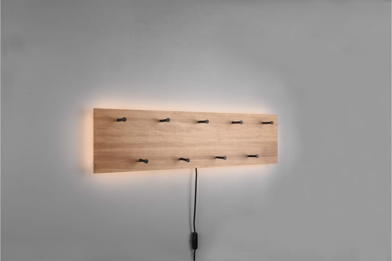 SAMANTHA Klädhängare LED-belyst 75x30 cm Trä/Svart - Trä/Svart - Förvaring - Sko- & klädförvaring - Klädhängare - Klädkrok