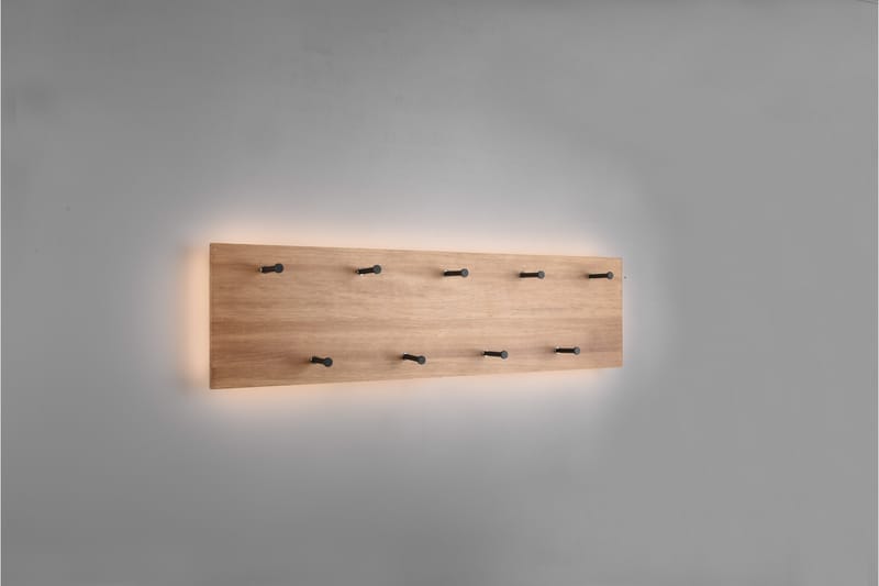 SAMANTHA Klädhängare LED-belyst 75x30 cm Trä/Svart - Trä/Svart - Förvaring - Sko- & klädförvaring - Klädhängare - Klädkrok