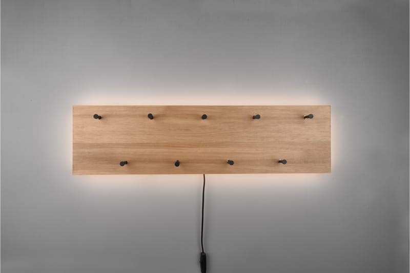 SAMANTHA Klädhängare LED-belyst 75x30 cm Trä/Svart - Trä/Svart - Förvaring - Sko- & klädförvaring - Klädhängare - Klädkrok