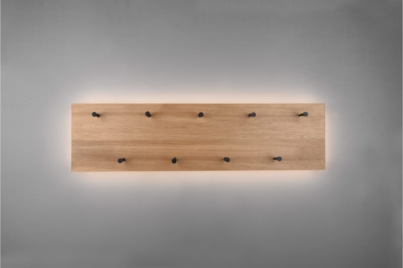 SAMANTHA Klädhängare LED-belyst 75x30 cm Trä/Svart - Trä/Svart - Förvaring - Sko- & klädförvaring - Klädhängare - Klädkrok