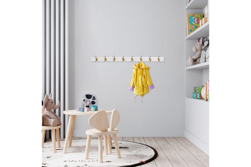 Träväggkrok Ranvir Vit / Rany - 100 x 7 x 8 - Förvaring - Sko- & klädförvaring - Klädhängare - Klädkrok