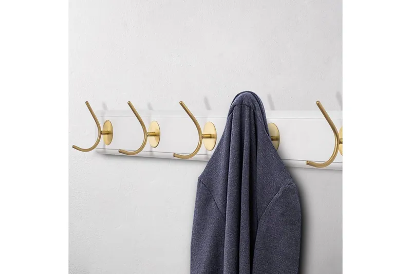 Träväggkrok Ranvir Vit / Rany - 65 x 7 x 8 - Förvaring - Sko- & klädförvaring - Klädhängare - Klädkrok