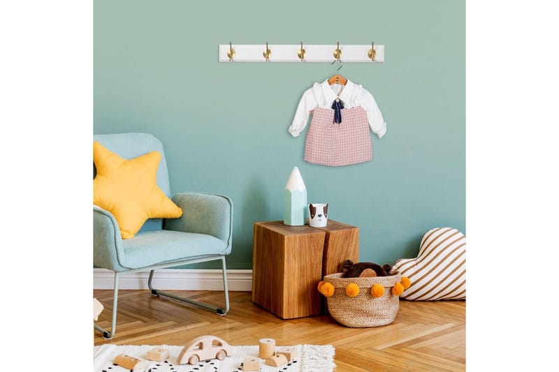 Träväggkrok Ranvir Vit / Rany - 65 x 7 x 8 - Förvaring - Sko- & klädförvaring - Klädhängare - Klädkrok