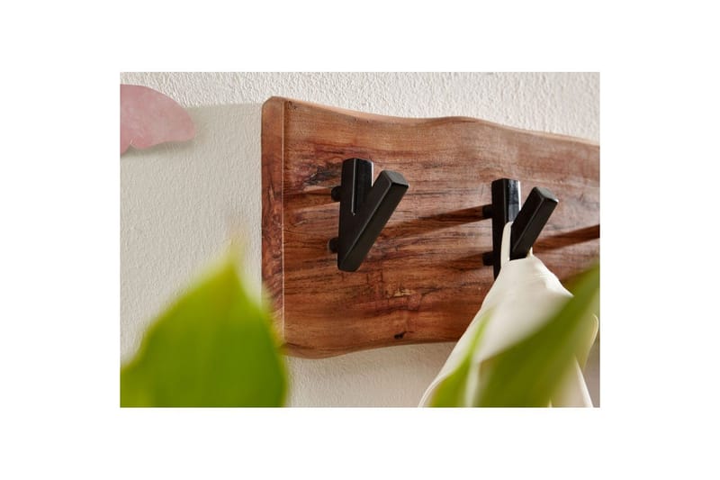Vägghylla Wohnling Vägghängd kapphängare i massivt trä med trädets kantindustri, 60 cm - Förvaring - Sko- & klädförvaring - Klädhängare - Klädställning