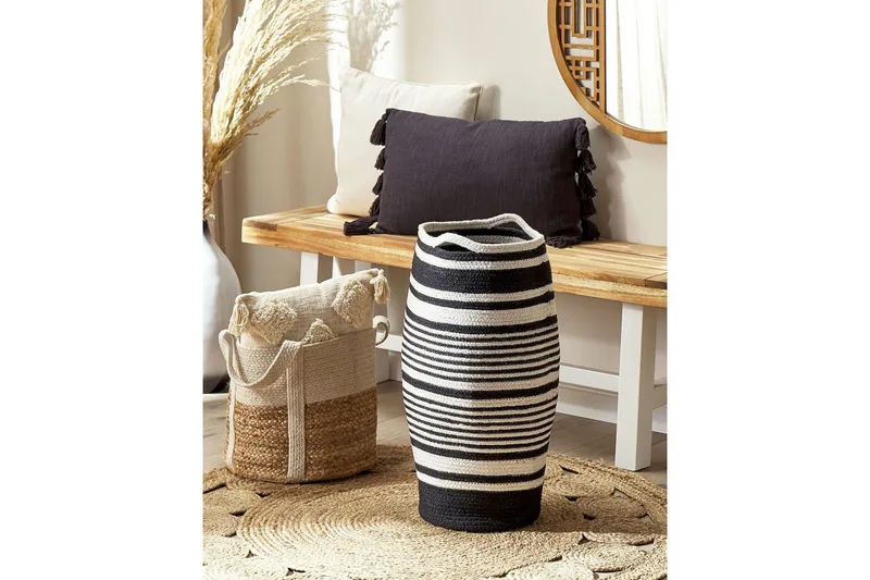 Korg Arrah Vit, Svart - Vit, Svart - Förvaring - Sko- & klädförvaring - Tvättkorgar