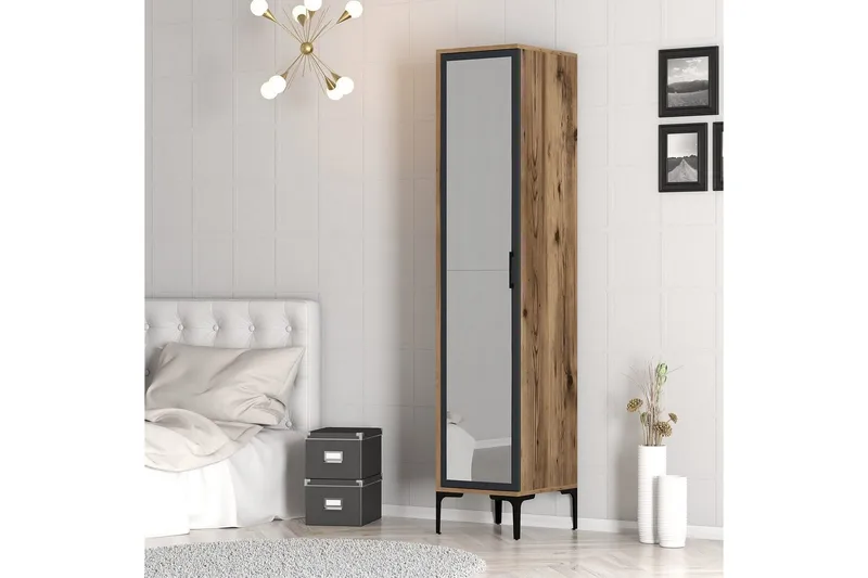 Kumsal Garderob 40x47,5 cm - Valnöt/Antracit - Förvaring - Sko- & klädförvaring - Garderober & garderobssystem