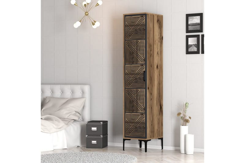 Kumsal Garderob 40x47,5 cm - Valnöt/Antracit - Förvaring - Sko- & klädförvaring - Garderober & garderobssystem