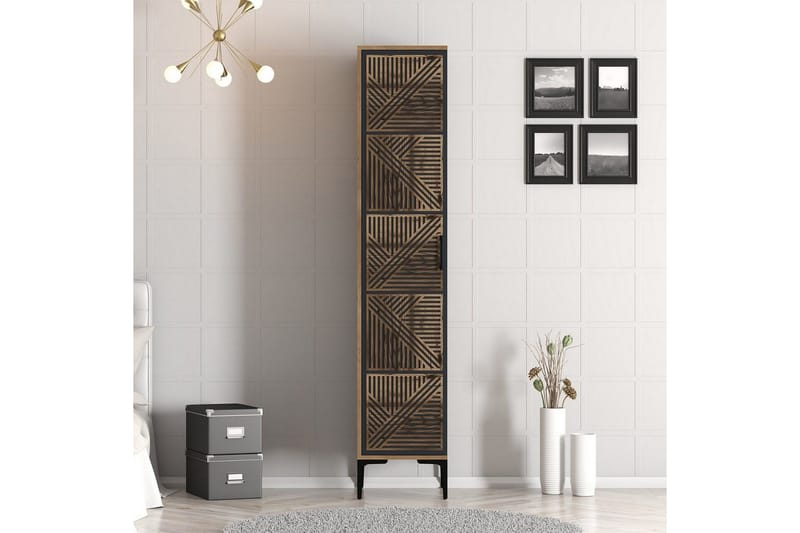 Kumsal Garderob 40x47,5 cm - Valnöt/Antracit - Förvaring - Sko- & klädförvaring - Garderober & garderobssystem