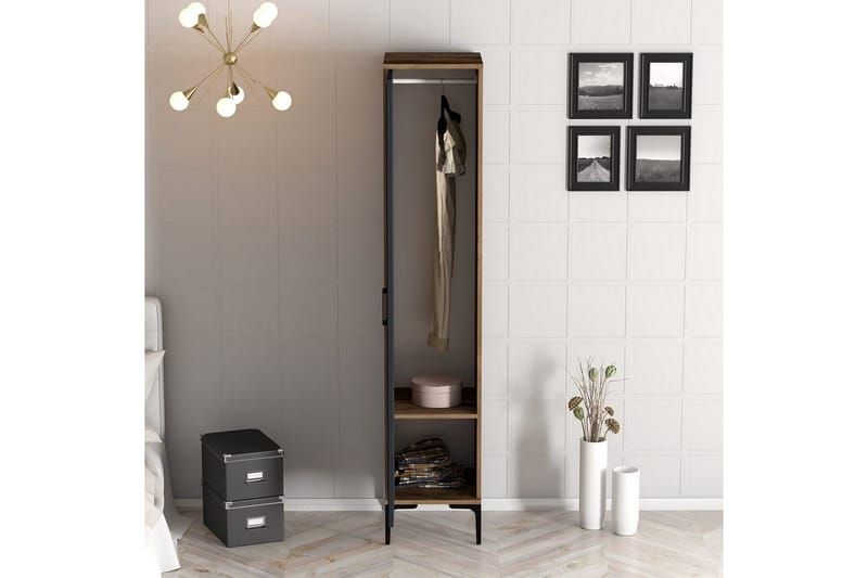 Kumsal Garderob 40x47,5 cm - Valnöt/Antracit - Förvaring - Sko- & klädförvaring - Garderober & garderobssystem