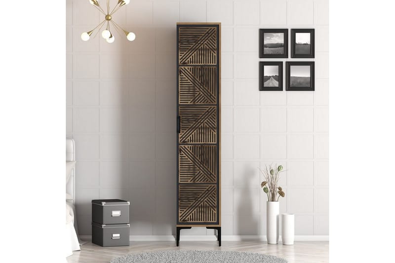 Kumsal Garderob 40x47,5 cm - Valnöt/Antracit - Förvaring - Sko- & klädförvaring - Garderober & garderobssystem