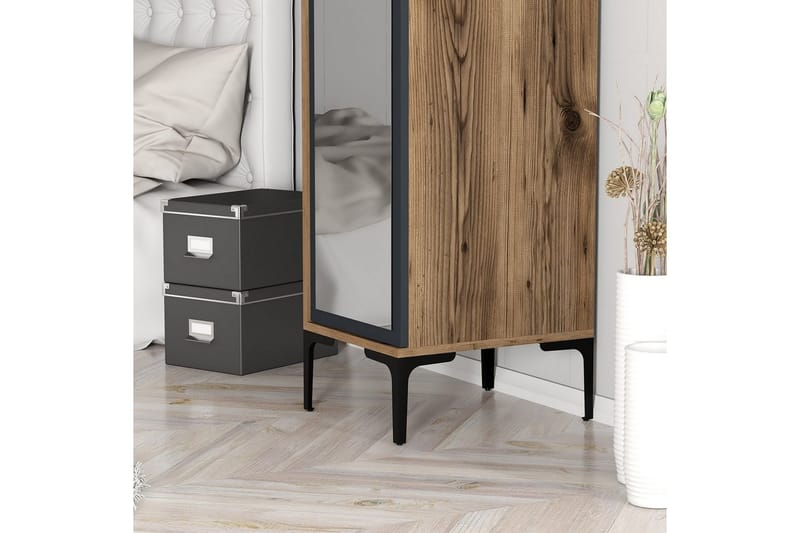 Kumsal Garderob 40x47,5 cm - Valnöt/Antracit - Förvaring - Sko- & klädförvaring - Garderober & garderobssystem