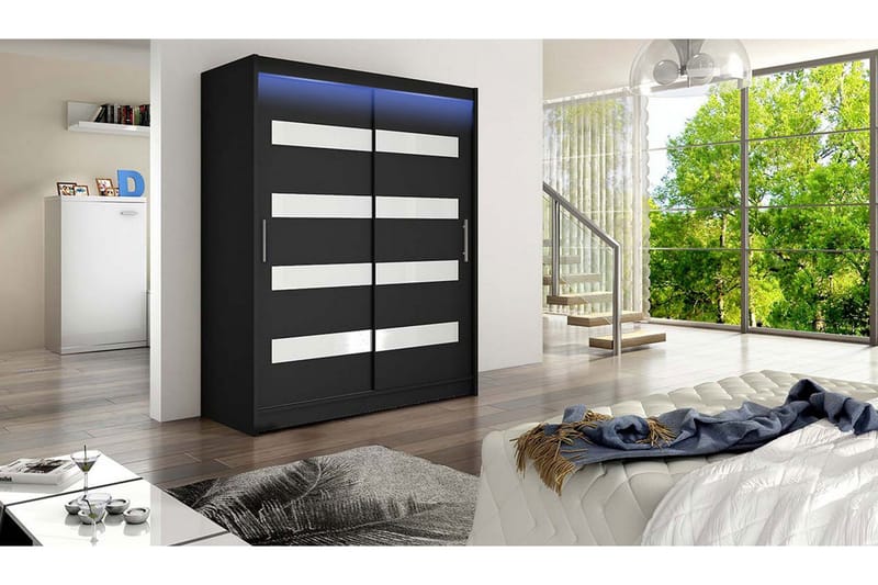 Leila Garderob 150x200 cm - Svart - Förvaring - Sko- & klädförvaring - Garderober & garderobssystem