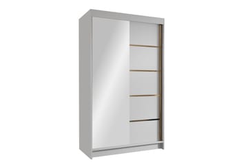 LISBURN Garderob med Spegel 100x200 cm Vit