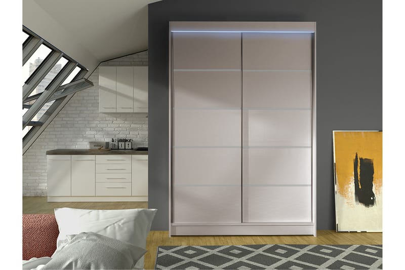 Liverpool Garderob 120x200 cm - Beige - Förvaring - Sko- & klädförvaring - Garderober & garderobssystem