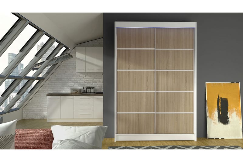 Liverpool Garderob 120x200 cm - Brun/Vit - Förvaring - Sko- & klädförvaring - Garderober & garderobssystem