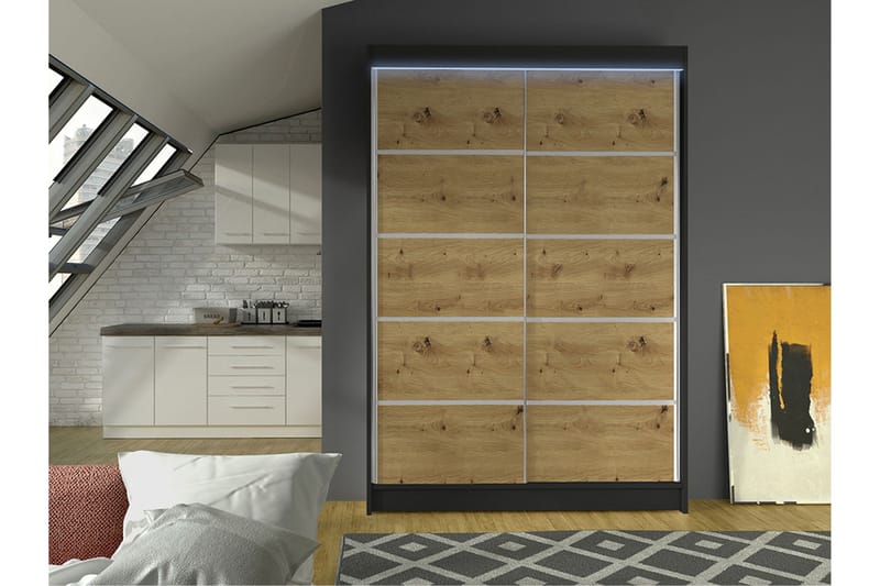 Liverpool Garderob 120x200 cm - Grå - Förvaring - Sko- & klädförvaring - Garderober & garderobssystem