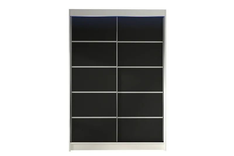 Liverpool Garderob 120x200 cm, Svart/Vit