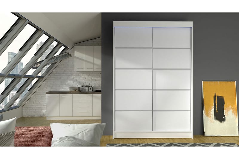 Liverpool Garderob 120x200 cm - Vit - Förvaring - Sko- & klädförvaring - Garderober & garderobssystem
