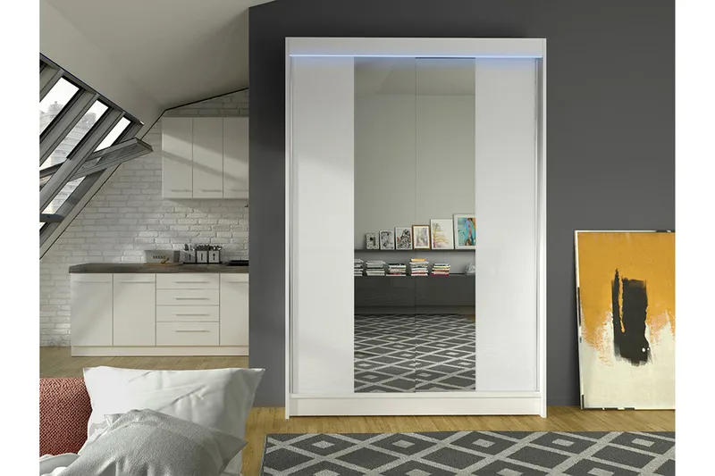 Liverpool Garderob m. Spegel 120x200 cm - Grå - Förvaring - Sko- & klädförvaring - Garderober & garderobssystem