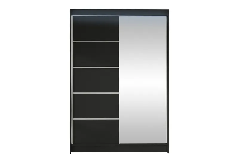 Liverpool Garderob m. Spegel 120x200 cm, Svart