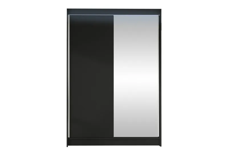 Liverpool Garderob m. Spegel 120x200 cm, Svart