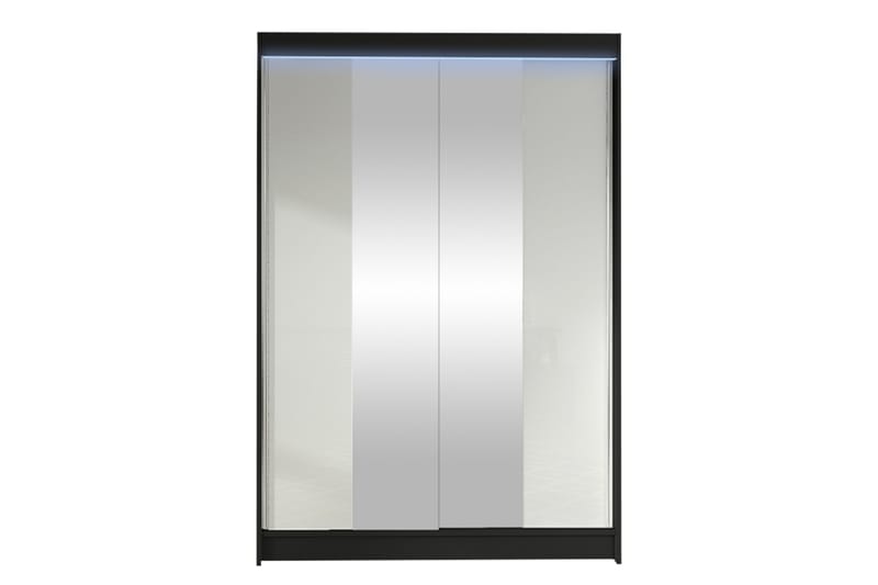 Liverpool Garderob m. Spegel 120x200 cm - Svart/Vit - Förvaring - Sko- & klädförvaring - Garderober & garderobssystem