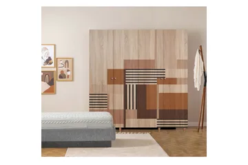 Loni Garderob 180x192 cm - Natur - Förvaring - Skåp - Garderobsskåp