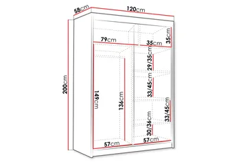 Lungos Garderob 120x200 cm - Svart - Förvaring - Sko- & klädförvaring - Garderober & garderobssystem