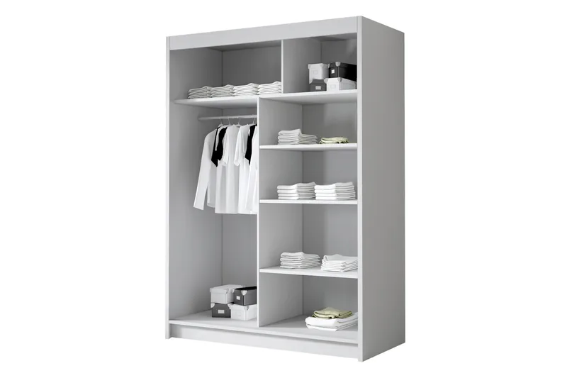Lungos Garderob 120x200 cm - Svart/Vit - Förvaring - Sko- & klädförvaring - Garderober & garderobssystem