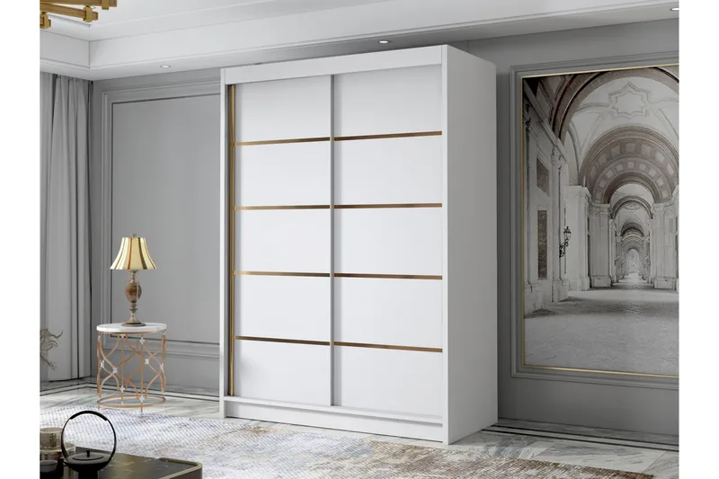 Lungos Garderob 120x200 cm - Vit - Förvaring - Sko- & klädförvaring - Garderober & garderobssystem