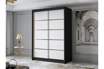 Lungos Garderob 120x200 cm - Vit/Svart - Förvaring - Sko- & klädförvaring - Garderober & garderobssystem