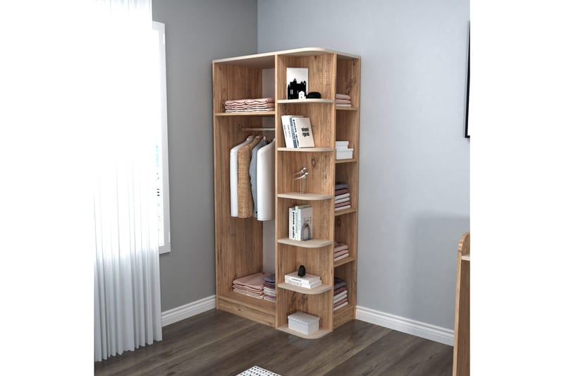 Luses Garderob 90x181,8 cm - Brun/Beige - Förvaring - Sko- & klädförvaring - Garderober & garderobssystem