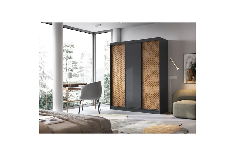 Marrphy Garderob 120x220 cm - Brun - Förvaring - Sko- & klädförvaring - Garderober & garderobssystem