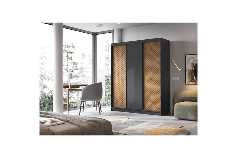 Marrphy Garderob 120x220 cm - Brun - Förvaring - Sko- & klädförvaring - Garderober & garderobssystem