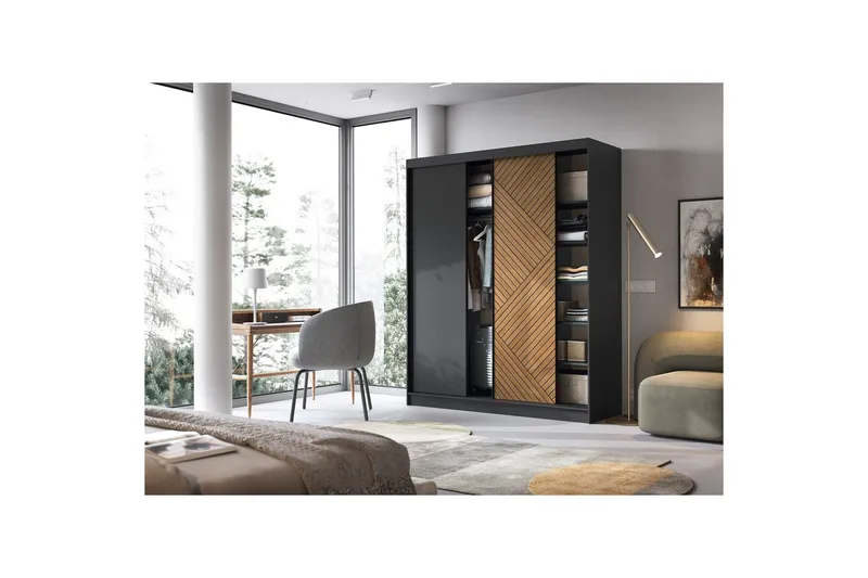 Marrphy Garderob 120x220 cm - Brun - Förvaring - Sko- & klädförvaring - Garderober & garderobssystem