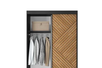 Marrphy Garderob med Spegel 120x220 cm - Brun - Förvaring - Sko- & klädförvaring - Garderober & garderobssystem