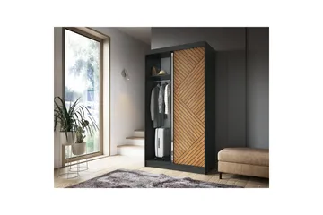Marrphy Garderob med Spegel 120x220 cm - Brun - Förvaring - Sko- & klädförvaring - Garderober & garderobssystem