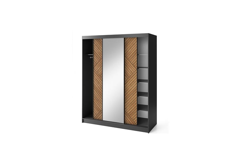 Marrphy Garderob med Spegel 120x220 cm - Brun - Förvaring - Sko- & klädförvaring - Garderober & garderobssystem