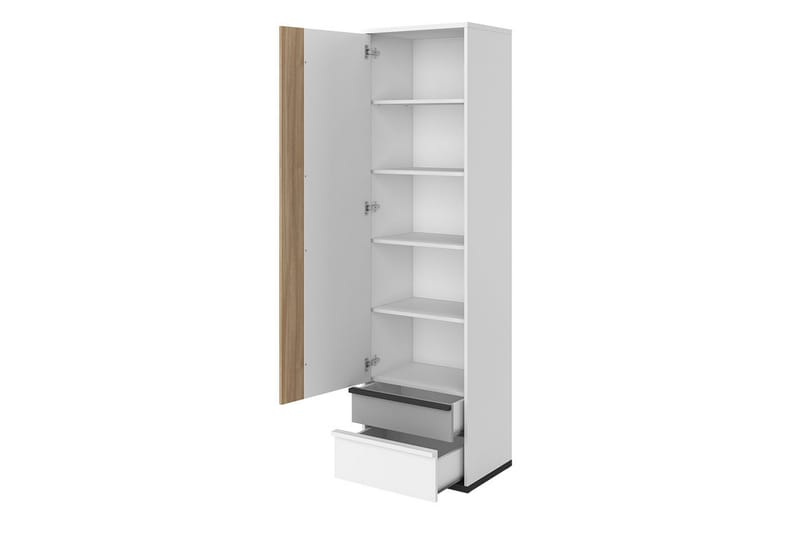 Metropolitan Garderob 55x199 cm - Brun/Vit/Ljusgrå/Svart - Förvaring - Sko- & klädförvaring - Garderober & garderobssystem